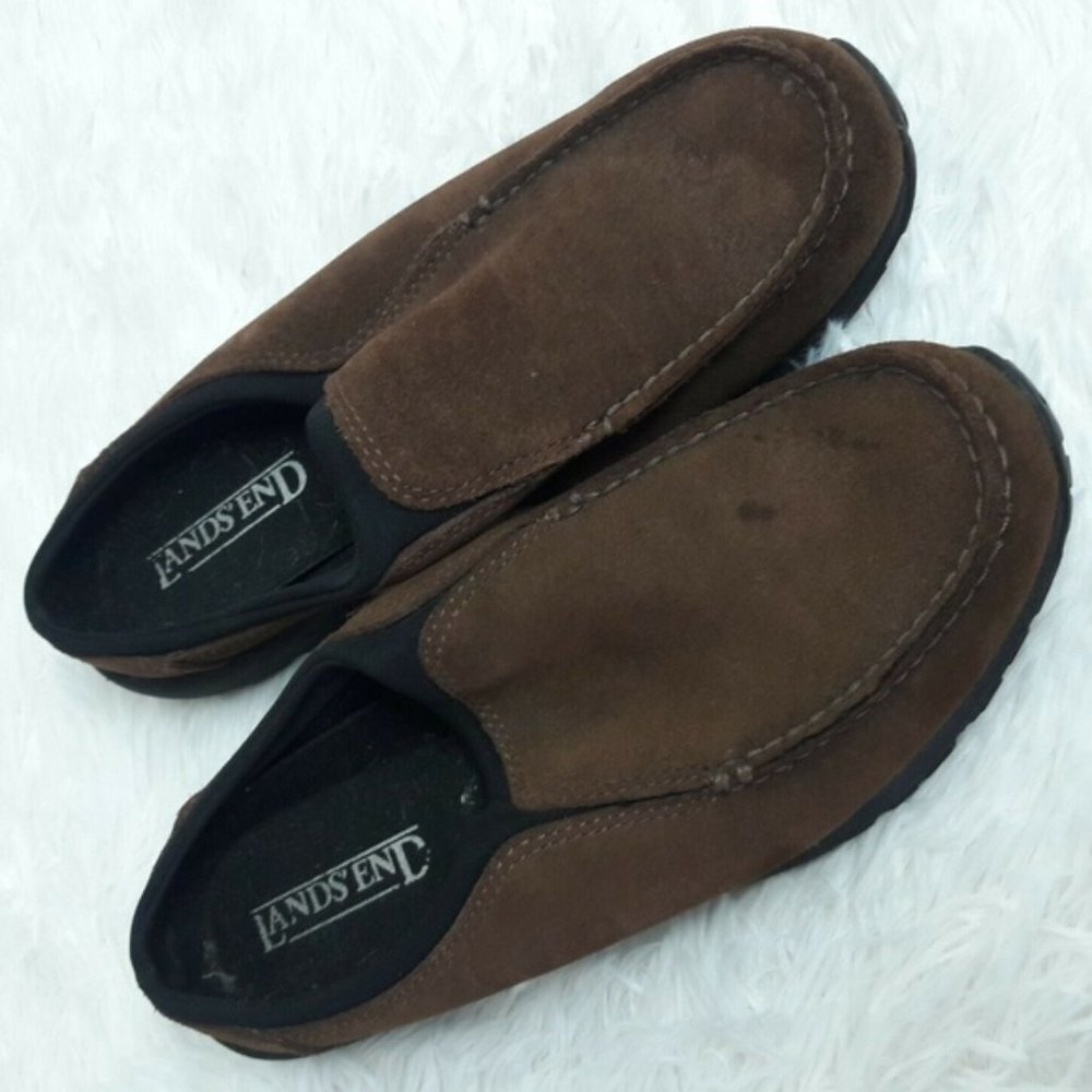 LANDS END SLIP ON MOCCASIN WINTER CLOG SHOES 9.5